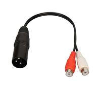 Cable divisor XLR macho a 2 RCA hembra en Y, adaptador de audio de 20 cm con reducción de ruido para sistema de sonido amplificador de potencia de mezclador