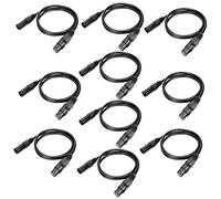 Cable DMX de 1 m, 10 cables de señal DMX WorldLite de 3.3 pies, cable de señal XLR de 3 pines macho a hembra con conectores de metal, conexión para iluminación DMX512 y DJ