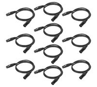 Cable DMX de 3,2 pies, 8 cables HiLite de señal DMX, cables de señal de 1 metro, 3 pines DMX512 XLR macho a hembra cable de señal de luz de escenario con conectores de metal