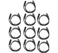 Cable DMX de 3,28 Pies/1 M, Paquete de 10 Cables DMX XLR Macho a Hembra, Cable de Luz de Escenario DMX512 XLR Macho a Hembra de 3 Pines para Accesorios de Iluminación de Escenario