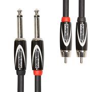 Cable doble de interconexión de la serie Black de Roland - De 1/4 de pulgada a RCA, 4,5.m de longitud - RCC-15-2R28, negro