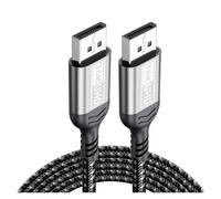 Cable DP 2,1 de 16K, Cable Displayport HDR VRR de 80Gbps de 12 bits for TV, PC, adaptador de puerto de pantalla de ordenador, Cable largo de vídeo de 1M, 2M, 3M y 5M(Grey,5m)