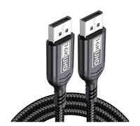 Cable DP 2,1 de 16K, Cable Displayport HDR VRR de 80Gbps de 12 bits for TV, PC, adaptador de puerto de pantalla de ordenador, Cable largo de vídeo de 1M, 2M, 3M y 5M(Black,5m)