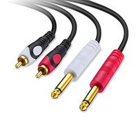 Cable dual de 1/4 a doble RCA 6,35 TS a 2 RCA de 6 pies, NC XQIN 6,35 mm Dual 1/4 pulgadas TS Mono Plug a Dual RCA macho TSR a RCA Cable para micrófono mezclador Amplifie Mixer Amplifi etc.