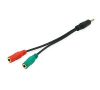 Cable de Audio Equip 147943 2x3.5mm Hembra a 3.5mm Macho 1,5m Negro
