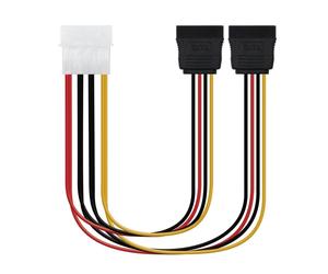 Cable duplicador de alimentación Nanocable 10.19.0101-OEM Molex 4 pin macho a 2x SATA hembra 0.2m RoHS