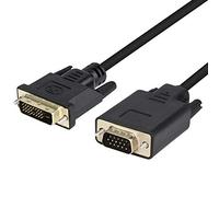 Cable DVI a VGA, DVI-D 24+1 a VGA de 6 pies Cable Macho a Macho Chapado en Oro para Ordenador, PC Host, portátil, Tarjeta gráfica a HDTV, LG HP Monitor DELL, Pantalla de visualización y proyector