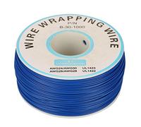 Walfront Cable eléctrico 30 AWG 0.25 mm Hilo de cobre sencillo 1 rollo Azul