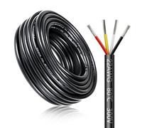 Cable Eléctrico 10 Metros 22 AWG 4x0,3mm², Cable de 4 Conductores 5V/12V/24V/220V, Cobre Estañado, Flexible y Flexible, Baja Impedancia, Alta Resistencia a la Temperatura, Cable de Extensión