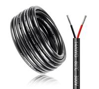 Cable Eléctrico 14 AWG 2x2mm² de 5 Metros, Cable Flexible de 2 Hilos de Cobre Estañado para 5V/12V/24V, Resistente a Altas Temperaturas, para LED, Automoción y Electrónica