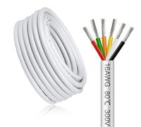 Cable Eléctrico 16 AWG 6x1,5mm² de 10 Metros, Blanco Cable Flexible de 6 Hilos de Cobre Estañado para 5V/12V/24V Blanco, Resistente a Altas Temperaturas, para LED, Automoción y Electrónica