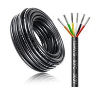 Cable Eléctrico 16 AWG 6x1,5mm² de 10 Metros, Cable Flexible de 6 Hilos de Cobre Estañado para 5V/12V/24V, Resistente a Altas Temperaturas, para LED, Automoción y Electrónica
