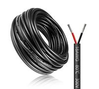Cable Eléctrico 18 AWG 2x0,75mm² de 5 Metros, Cable Flexible de 2 Hilos de Cobre Estañado para 5V/12V/24V, Resistente a Altas Temperaturas, para LED, Automoción y Electrónica
