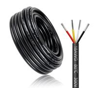 Cable Eléctrico 18 AWG 4x0,75mm² de 10 Metros, Cable Flexible de 4 Hilos de Cobre Estañado para 5V/12V/24V, Resistente a Altas Temperaturas, para LED, Automoción y Electrónica