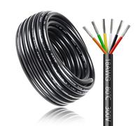 Cable Eléctrico 18 AWG 6x0,75mm² de 5 Metros, Cable Flexible de 6 Hilos de Cobre Estañado para 5V/12V/24V, Resistente a Altas Temperaturas, para LED, Automoción y Electrónica