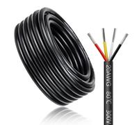 Cable Eléctrico 20 AWG 4x0,5mm² de 30 Metros, Cable Flexible de 4 Hilos de Cobre Estañado para 5V/12V/24V, Resistente a Altas Temperaturas, para LED, Automoción y Electrónica