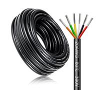 Cable Eléctrico 20 AWG 6x0,5mm² de 20 Metros, Cable Flexible de 6 Hilos de Cobre Estañado para 5V/12V/24V, Resistente a Altas Temperaturas, para LED, Automoción y Electrónica