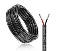 Cable Eléctrico 22 AWG 2x0,3mm² de 20 Metros, Cable Flexible de 2 Hilos de Cobre Estañado para 5V/12V/24V, Resistente a Altas Temperaturas, para LED, Automoción y Electrónica