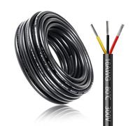 Cable Eléctrico 5 Metros 16 AWG 3x1,5mm², Cable de 3 Conductores 5V/12V/24V/220V, Cobre Estañado, Flexible y Flexible, Baja Impedancia, Alta Resistencia a la Temperatura, Cable de Extensión