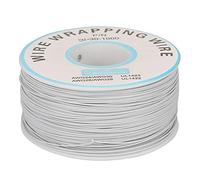 Cable eléctrico, Alambre de envoltura de alambre único filamento de alambre de cobre 30AWG Cable 0.25mm Diámetro de núcleo, 1Roll(Blanco)