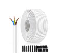 Cable Eléctrico Blanco 50 Metros H05VV-F 3x0,75mm² - Conductor de cobre multifilar-Free para Cargadores y Pequeños Electrodomésticos