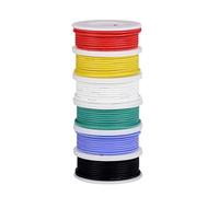 Cable eléctrico de 26 AWG, cable de conexión de alambre flexible de silicona (6 bobinas de 10 metros de diferente color) Resistencia a altas temperaturas de cables trenzados de 300V