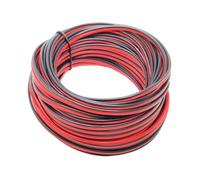 Cable eléctrico de PVC 2 Pines, 22AWG, 10m, Cobre Negro Rojo for Motor inversor batería Coche