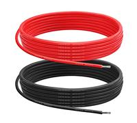 Cable Eléctrico de Silicona 10 AWG, 10 Gauge 5.3mm² Cable Eléctrico 6m(3m Rojo + 3m Negro), Flexible 0.08 mm Cable Cobre Estañado de Alta Temperatura para Proyectos Arduino RC Cars Boat Drones