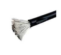 Cable eléctrico de Silicona 1M/2M, Negro, Rojo, inversor Ultra Suave, batería, Arranque automático Coche, 1AWG, 2AWG, 4AWG, 5AWG, 6AWG, 7AWG(Black 2m,2 AWG)