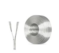 Cable eléctrico de soldadura de tiras de luces LED de 1 m a 80 m, 22 AWG, 20 AWG, 2 pines, for juguetes electrónicos de audio, cable de cobre paralelo transparente con alimentación de CC(10m,22 AWG)