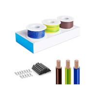 Cable Eléctrico Flexible H07V-K 2,5 mm² de Cobre - Kit 3 Colores 3 x 5 m para Sistemas Domésticos e Industriales
