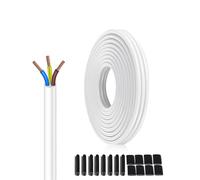 Cable Eléctrico H05VV-F 3x0,75mm² Blanco 5 Metros - Conductor de cobre multifilar para Lámparas, Ventiladores y Cargadores | Resistente PVC 2200W/10A
