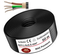 Cable eléctrico Mas-Premium® para instalación en suelo y exterior, cable de alimentación estándar 50 m (NYY-J 4x2,5 mm²)