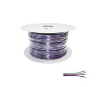 Cable eléctrico plano - manguera 4x0.25mm², ideal para tiras LED RGB, 500 metros de largo, alta calidad y resistencia. *