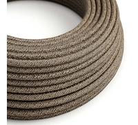 Creative-Cables Cable eléctrico original de exterior (5 m, Marrón Lino Natural SN04) - Revestido en tejido resistente a los rayos UV - Redondo, lino - Compatible con sistema MODULAIR IP65