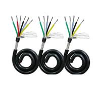 Cable eléctrico Silicone Shielded 22/20/18/17/15/13AWG 2/3/4/5/6/7/8 Core 180 Soft Multi-color Control Signal Wire(3Cores 1Meter; 17AWG 1mm2)