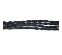 cable eléctrico trenzado, Cable de alimentación textil multicolor 2 conductores (2 x 0,75 mm²) y 250 V, 1 a 30 metros(Black,1 Meter)