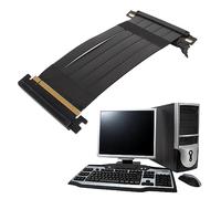 Cable Elevador Extensor PCIE 4.0 X16, Cable de Extensión de Tarjeta Gráfica GPU de Puertos PCI E de 180 Grados de Doble Cara Flexible de Alta Velocidad para RX 7900, etc. (Negro)