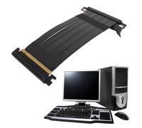 Cable Elevador PCI E 4.0, Compatible con RTX4090, RX7900XTX, PCIE 4.0 X16 Puerto de Extensión de Tarjeta Extensora Flexible de Alta Velocidad Adaptador de 90 Grados, 200 Mm (Black)