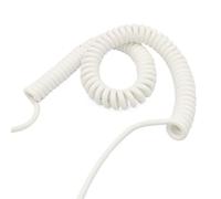 cable en espiral, Cable espiral de resorte 6 núcleos, calibre 26 AWG, extensible 1 a 8 metros, blanco, 0,15 mm, cuadrado, telescópico(Stretch 5 meter)