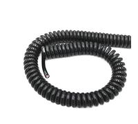 Cable en Espiral con Resorte， Cable Negro de 2,5 Metros, Puede Extender el Telar Conector del Cable de alimentación Extensible(3 Core,15 AWG 1.5mm)