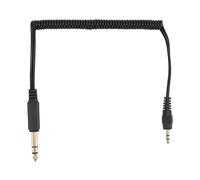 Cable en Espiral de 6,35 Mm a 3,5 Mm, Cable en Espiral de Audio Retráctil Chapado en Oro Cable Adaptador de Sonido Portátil para PC, Portátil, MP3,(Dual Sound Male to 3.5mm Dual Sound Male)