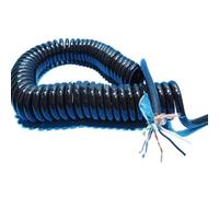 Cable en espiral elástico de resorte, 10 Core 20AWG Shielded Network Spiral Stretchable Cable, 1-15 Meters