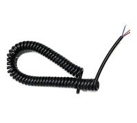 Cable en espiral elástico de resorte, 17AWG 3 Core Spiral Telescopic Spring Wire Black 1mm² 1-15m