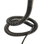 Cable en espiral elástico de resorte, 2 Cores Telescopic Power Cord 15/13AWG Black Spring Spiral Cable