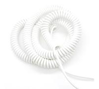 Cable en espiral elástico de resorte, Stretchable 2-Core Spring Spiral Cable 18AWG Cu White 0.75mm2 2.5-10m
