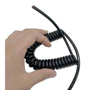 Cable en espiral elástico de resorte, Telescopic 2 Core 20AWG Spring Shield Spiral Cable Stretchable 1-15m