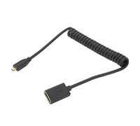 Cable en Espiral Micro HD Multimedia, Cable de Resorte Hembra de Interfaz Multimedia Antidesgaste 8K60Hz con Diseño en Espiral Helicoidal para MP4 (Capacidad de Cabeza Recta 330ML)