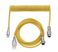 Cable en espiral para teclado mecánico Cable USB Tipo-C a USB-A de 1,5 m con conector Aviator desmontable para teclado de juego, tableta teléfono móvil