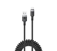 Cable en espiral USB-A - USB-C 480Mb/s 3A 1,2m - negro